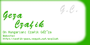 geza czafik business card